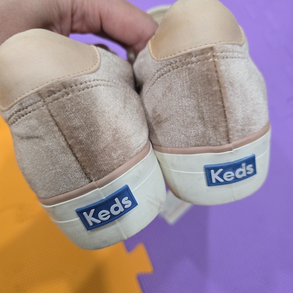 Keds Triple Kick Platform Sneakers Women's 8.5 Mauve Pink Velvet WF59995 - Picture 8 of 11